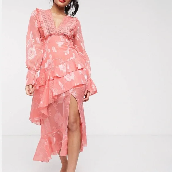 ASOS | Dresses | Asos Dark Pink Midi Dress | Poshmark